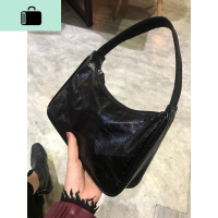 肯豆savi同款包女复古腋下包PU皮单肩手拎hobo包饺子包迷你小包潮NEW LAKE 黑色女士单肩包