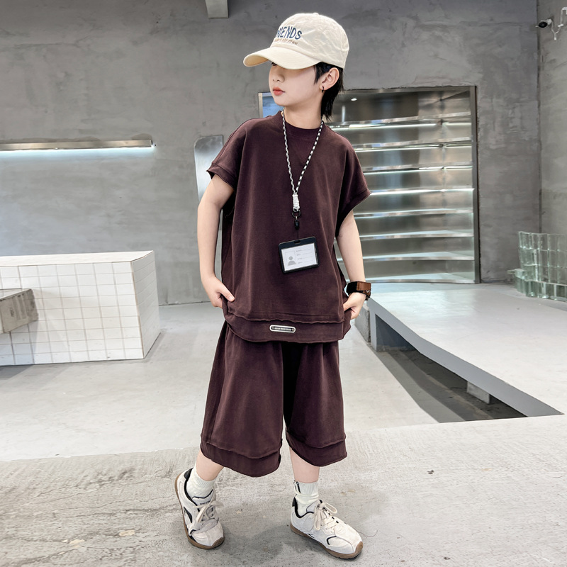 童装男童夏装套装儿童2025新款夏季短袖男孩薄款运动中大童夏款潮
