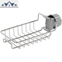 不锈钢厨房水龙头夹式置物架水水池洗碗布沥水篮收纳抹布挂架 三维工匠