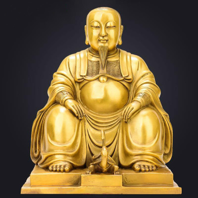 美帮汇玄天上帝 真武大帝神像摆件铜 玄武祖师祖师爷铜像大号