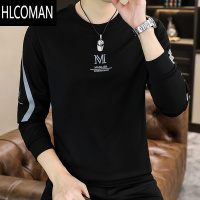 HLCOMAN2024秋季新款卫衣男加绒加厚秋衣潮牌男装长袖T恤秋装上衣服