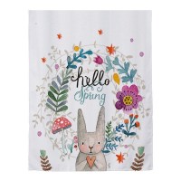 家柏饰(CORATED)窗帘免打孔安装遮光宿舍学生卧室简易出租房用出租屋魔术贴小窗帘 长耳灰兔 宽1.0X高1.2一片