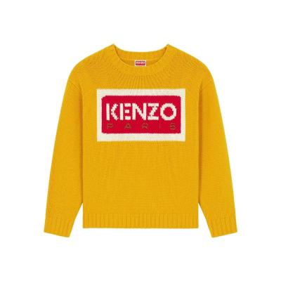 高田贤三(Kenzo)女士运动毛衣圆领宽松百搭带徽标装饰羊毛棉混纺