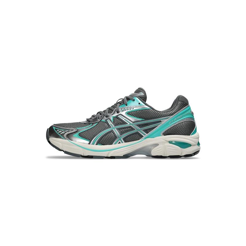 亚瑟士(ASICS)跑步鞋男缓震舒适潮流拼接设计运动鞋灰蓝户外休闲