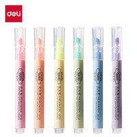 得力(deli)经典6色 荧光笔 彩色醒目标记笔 办公记号笔手帐 S624