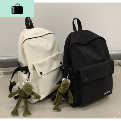 工装书包女酷复古 日系防水大容量双肩包韩版高中大学生百搭背包NEW LAKE