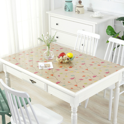 不透明PVC 软玻璃桌布防水防油免洗台布防滑茶几布夹花塑料水晶板