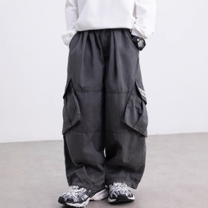 童装男童裤子秋冬款新款冬装工装大童冬季加绒青少年长裤男孩