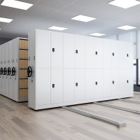 易企采 每立方价格 档案室手摇式轨道密集架移动资料档案柜财务凭证密集柜常规白色