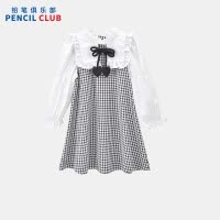 [新品5折价:129元]铅笔俱乐部童装2025秋装新款女童连衣裙中大童假两件格子裙儿童衬衫领