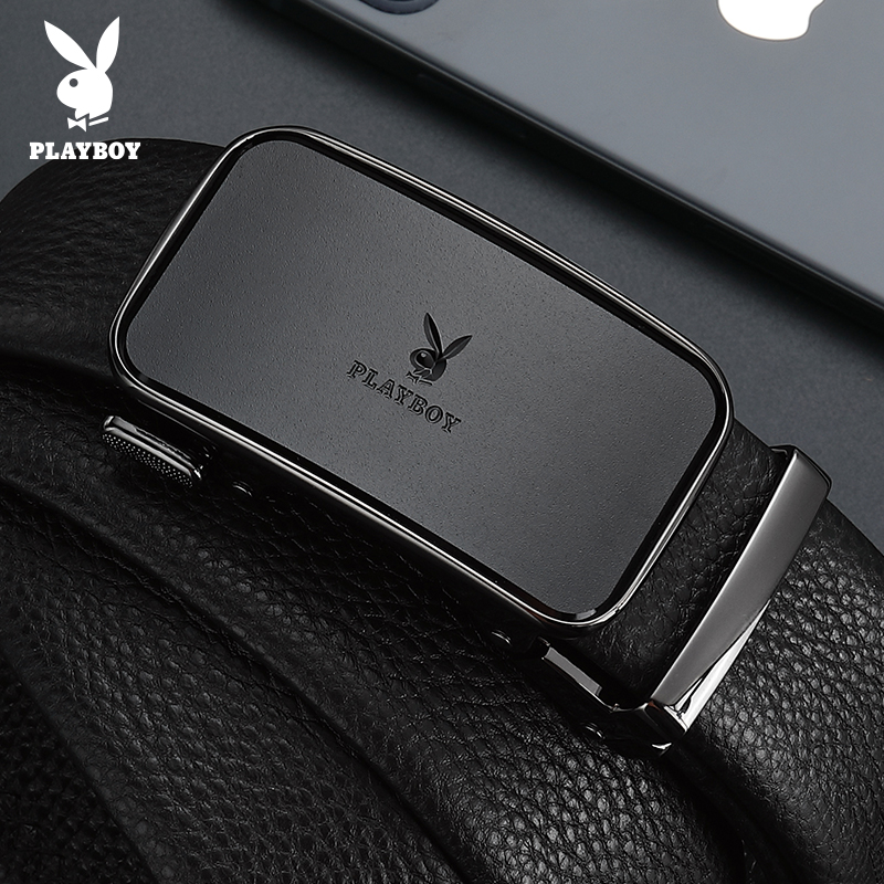 花花公子皮带男士新款真皮自动扣腰带高档牛皮送男友礼盒装裤带男