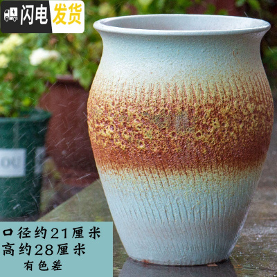 三维工匠特大高筒土陶罐多肉花盆粗陶多肉植物兰花月季陶瓷法师老桩花盆器 ZSHP1390 特大花盆容器