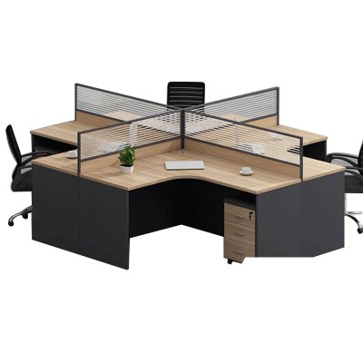 榭邦 办公家具 职员办公桌组合工作位屏风隔断卡座 十型四人位 W2800*D2400*H1100