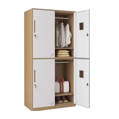 景福达铁皮衣柜咖白四门90*45*185cm台