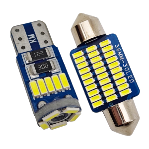 菁普华 汽车阅读灯泡led车内灯12V照明内饰高亮改装牌照灯后备箱灯双尖灯 个