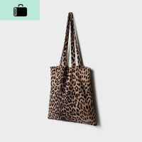 韩版麂皮绒豹纹单肩大容量购物包秋冬新款港风ins超火学生托特包NEW LAKE女士单肩包