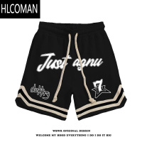 HLCOMAN美式潮牌篮球运动抽绳短裤男ins夏季痞帅街头外穿直筒休闲五分裤