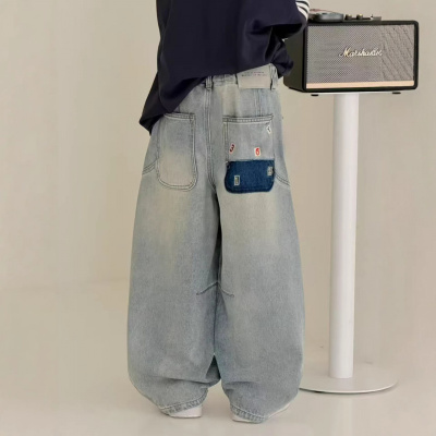 男童牛仔裤春秋款2026新款男孩春装直筒裤子中大童装痞帅宽松休闲