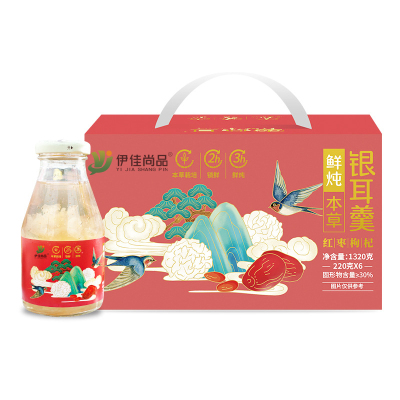 伊佳尚品 鲜炖红枣枸杞银耳羹 1320g(220g*6瓶)/盒