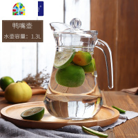 凉水壶冷水壶玻璃家用套装可高温防爆大水壶扎壶果汁壶 FENGHOU 凯恩暗金+班吉暗金250mlx6