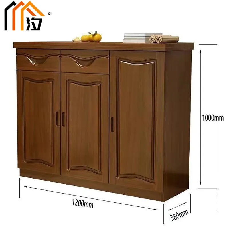 汐实木鞋柜三门个