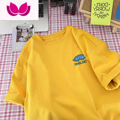 七斓短袖t恤女宽松chic韩风上衣半袖ins潮网红港味百搭学生五分袖中袖