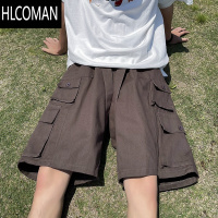 HLCOMAN美式机能多口袋工装短裤男潮牌炸街hiphop宽松阔腿休闲五分裤