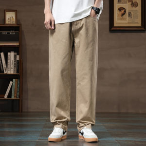老爺車(LAOYECHE)男士休闲裤秋冬季简约宽松直筒拖地长裤阔腿裤子冬款