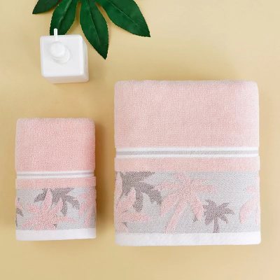 天山柔 70*150cm 500g 纯棉夏威夷风断档提花 浴巾 (计价单位:条) 粉