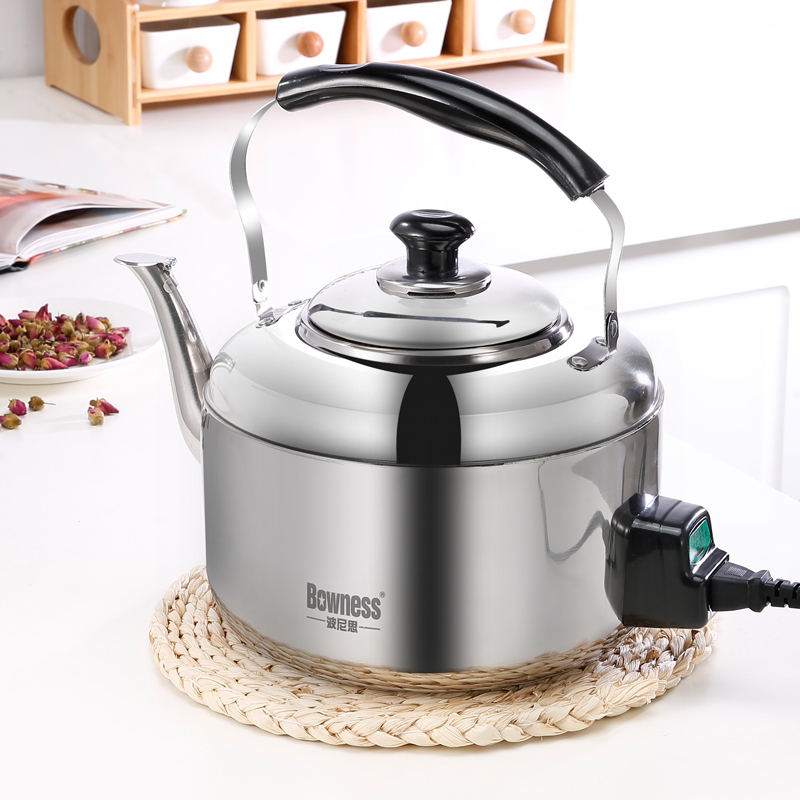 纳丽雅(naliya)老式电热水壶家用烧水器不锈钢电水壶鸣音烧水壶电茶壶
