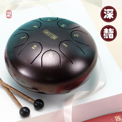 鲁儒空灵鼓色空鼓琴莲花手碟打击乐器钢舌6英寸8音初学者儿童款儿童莲花款-深赭色8音6寸