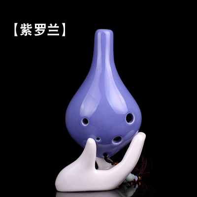 炎黄陶笛长嘴六孔中音C调陶笛青裂白裂6孔ac陶笛