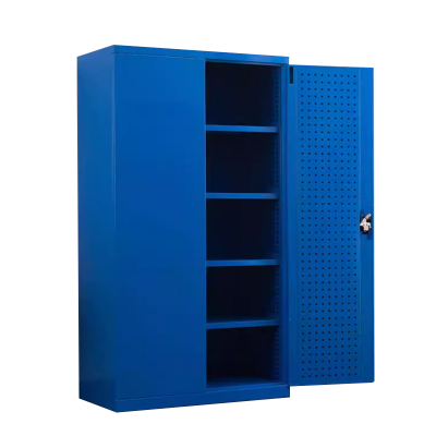 湘渭重型工具柜加厚物件工具储物柜工厂铁皮柜汽修厂零件收纳柜蓝色五层带挂板