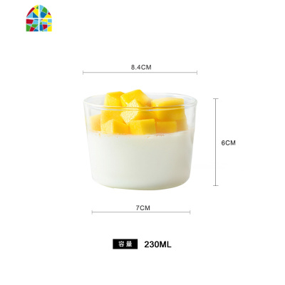 法式耐热水晶宝宝耐热玻璃小碗蒸蛋碗家用甜品碗可微波烤箱 FENGHOU 布丁碗1支价+玫瑰勺1支