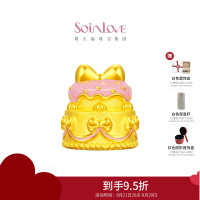 周大福 SOINLOVE宝藏女孩粉色蝴蝶结草莓蛋糕生日黄金摆件 VR1537七夕礼物