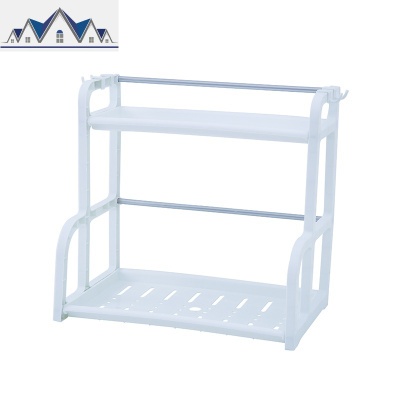 家居厨房置物架免打孔2层置物架厨房用品调料架盐收纳架刀架落地 三维工匠