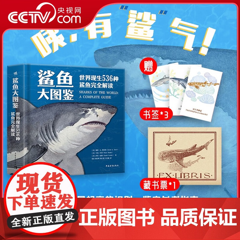 [央视网]鲨鱼大图鉴 世界现生536种鲨鱼完全解读海洋动物科普百科物种进化史的多样性生物学了解不一样的鲨鱼青少年科普图鉴