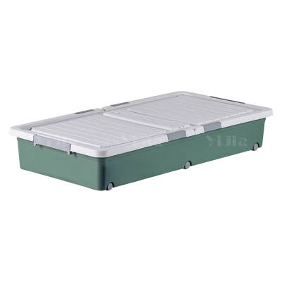 翌嘉YJ4120532 床底收纳箱带轮扁平整理箱抽屉式床下储物箱 绿色 1000*500*165
