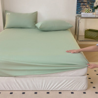 a类40支纯棉床笠春季纯色全棉床垫罩水洗棉保护套
