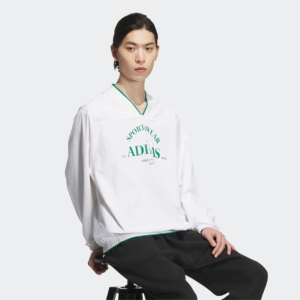 adidas/阿迪达斯卫衣运动休闲舒适梭织V领男装套头衫JE3669 C