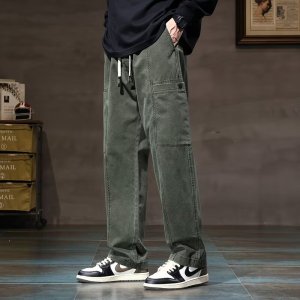 休闲裤男春秋季2025新款宽松潮牌直筒工装男装潮牌长裤子