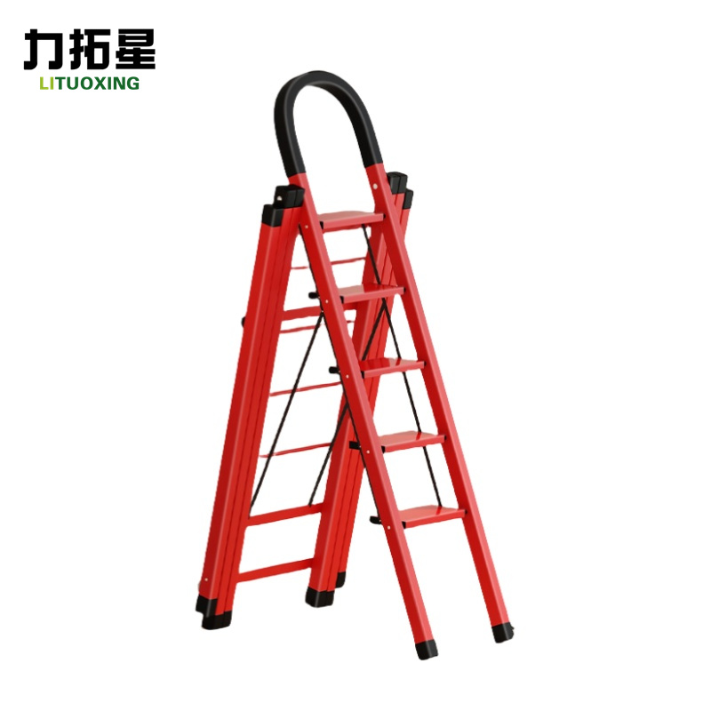力拓星 伸缩折叠梯子 晾衣架 五步 个