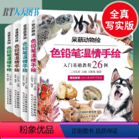 [正版] 色铅笔温情手绘 全4册 呆萌动物绘+留香蔬果绘+浪漫甜点绘+花之铅笔图铅笔绘画书籍cm零基础入门教程技法hh