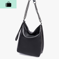 包包女2020新款大容量水桶包百搭轻便软皮单肩购物包休闲托特女包NEW LAKE 黑色收藏送手拿包女士单肩包