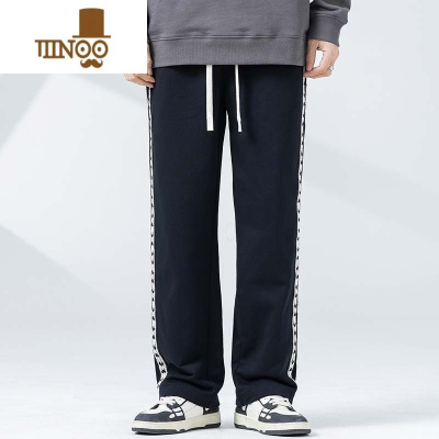 YANXUWP美式320g针织卫裤男宽松运动秋季款潮流直筒垂感阔腿裤子男