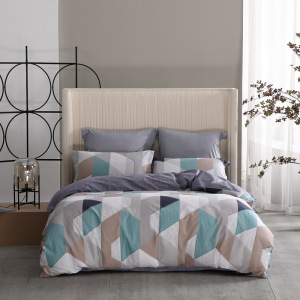 水星家纺全棉抗菌四件套 戴吉利 适用1.5米床 被套:200*230cm