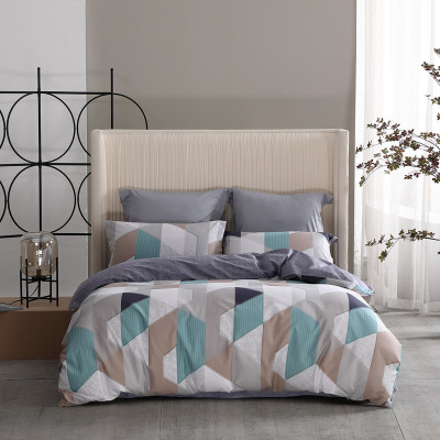 水星家纺全棉抗菌四件套 戴吉利 适用1.5米床 被套:200*230cm