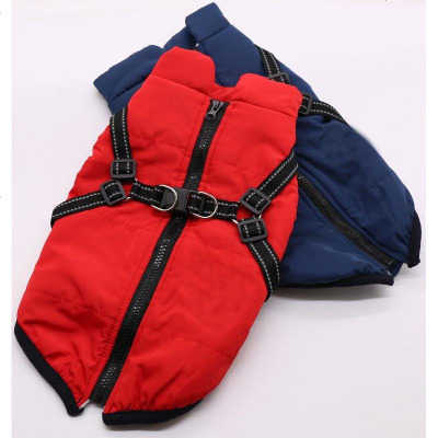 防寒保暖狗狗衣服宠物两脚棉衣狗狗冬季滑雪服胸背一体棉马甲