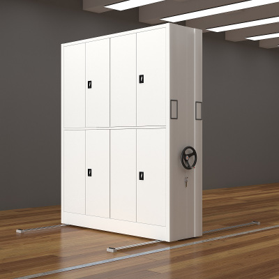 臻远密集架手摇式移动档案柜钢制轨道密集架一列2组