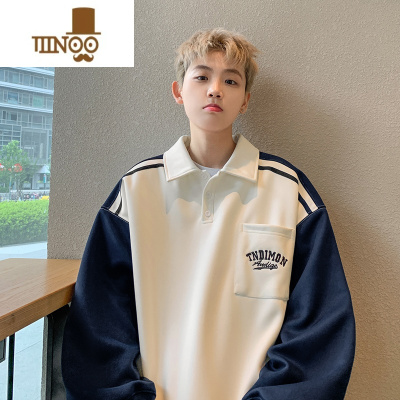 YANXU感卫衣男外套潮牌2023新款痞帅上衣早秋翻领大学生帅气
